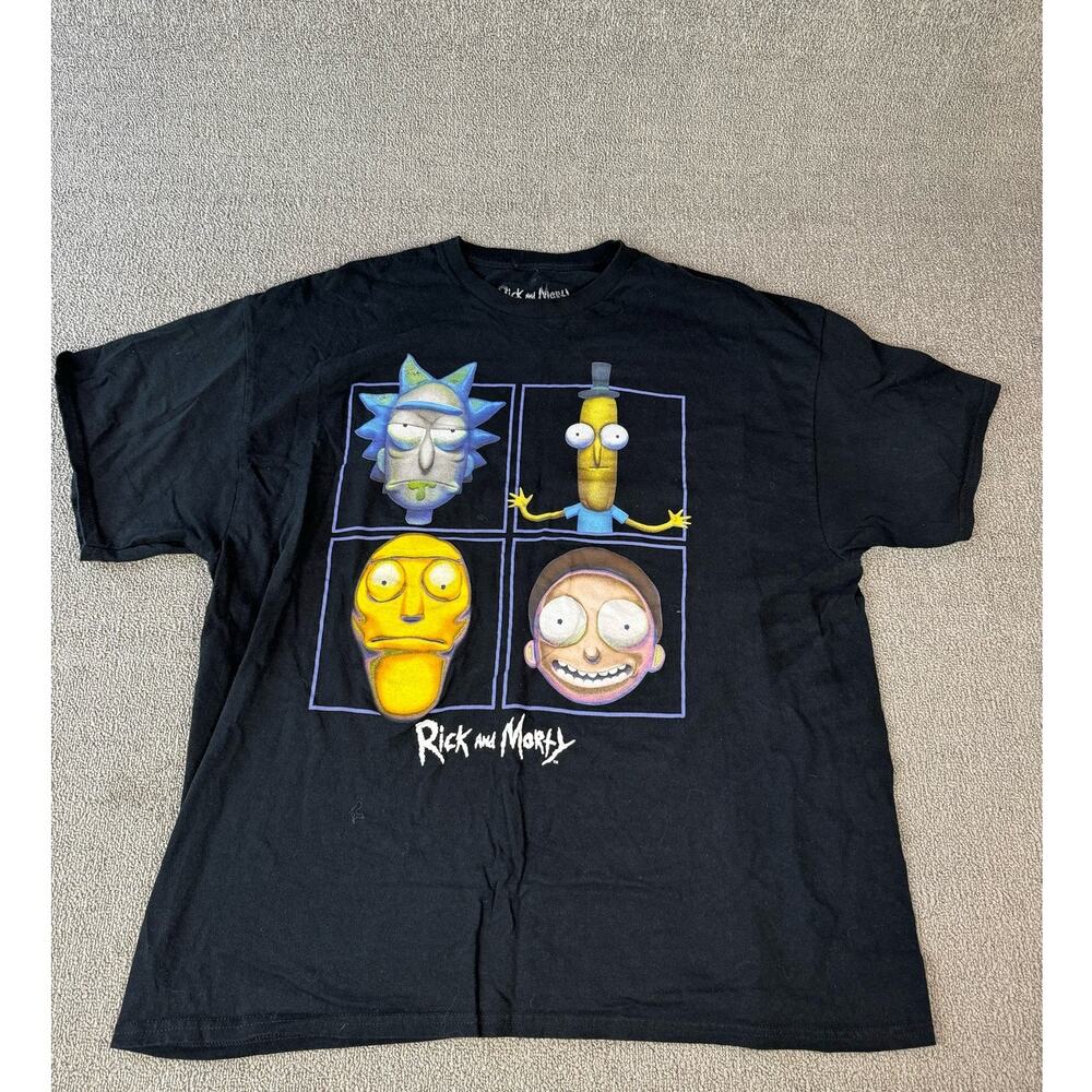 Rick‎ and Morty Shirt Short Sleeve Crewneck Black Adult Swim 2X